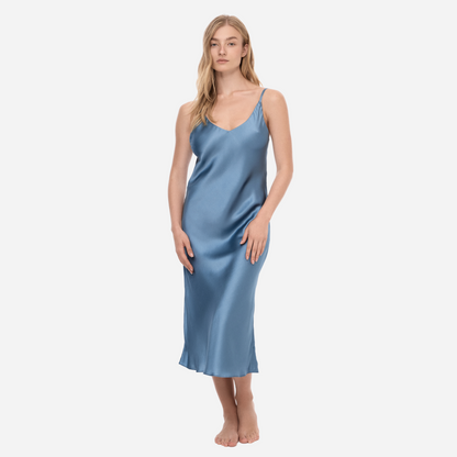 "Samantha" MIDI Silk Slip Dress